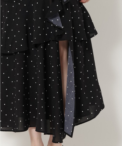 WILLSELECTION（ウィルセレクション）の「スリットデザインラッフルフリルスカート（スカート・レディース・ブラック系その他/ホワイト系その他・FREE）」の5枚目の写真