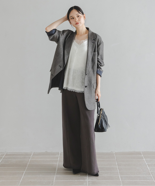Noble(ノーブル)の「《セットアップ対応》スビンコットンカットオフヘムスウェットパンツ(スウェットパンツ・レディース・アイボリー/チャコールグレー・36/38)」の3枚目の写真