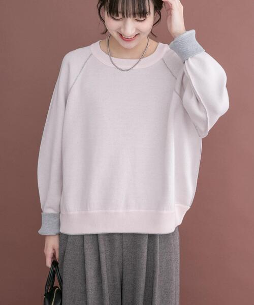 ITEMS URBANRESEARCH(アイテムズ アーバンリサーチ)の「ラグランスリーブリバーシブルニット(ニット/セーター・レディース・ピンク系その他/ブラウン系その他/ブルー系その他・FREE)」の1枚目の写真