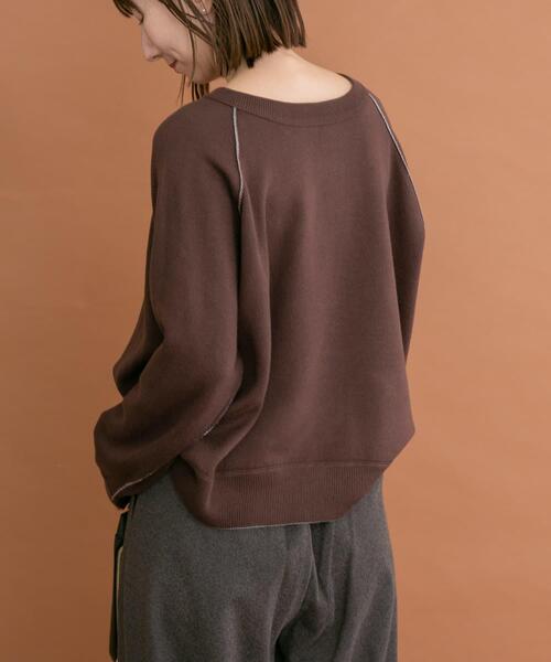 ITEMS URBANRESEARCH(アイテムズ アーバンリサーチ)の「ラグランスリーブリバーシブルニット(ニット/セーター・レディース・ピンク系その他/ブラウン系その他/ブルー系その他・FREE)」の4枚目の写真