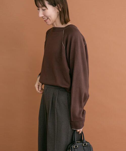ITEMS URBANRESEARCH(アイテムズ アーバンリサーチ)の「ラグランスリーブリバーシブルニット(ニット/セーター・レディース・ピンク系その他/ブラウン系その他/ブルー系その他・FREE)」の6枚目の写真
