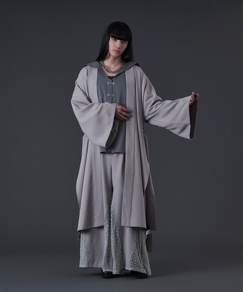 狐独(コドク)の「キモノオビロングハオリジャケット/SETUP対応(その他アウター・メンズ・ライトグレー/ブラック・MEDIUM/LARGE)」の16枚目の写真