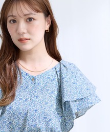 【COHINA MADE WITH LIBERTY FABRIC】ラッフルスリーブブラウス 【低身長・小柄女性】