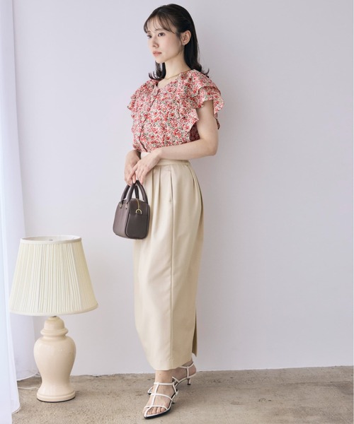 COHINA(コヒナ)の「【COHINA MADE WITH LIBERTY FABRIC】ラッフルスリーブブラウス 【低身長・小柄女性】(シャツ/ブラウス・レディース・ブルー/レッド・ONE SIZE)」の8枚目の写真