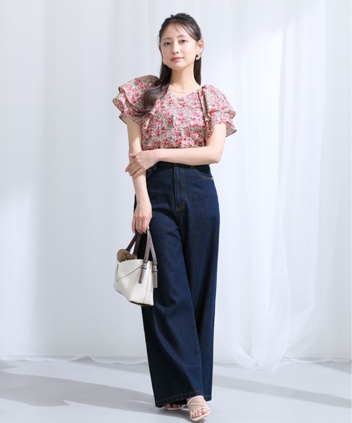COHINA(コヒナ)の「【COHINA MADE WITH LIBERTY FABRIC】ラッフルスリーブブラウス 【低身長・小柄女性】(シャツ/ブラウス・レディース・ブルー/レッド・ONE SIZE)」の18枚目の写真