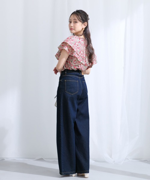 COHINA(コヒナ)の「【COHINA MADE WITH LIBERTY FABRIC】ラッフルスリーブブラウス 【低身長・小柄女性】(シャツ/ブラウス・レディース・ブルー/レッド・ONE SIZE)」の21枚目の写真