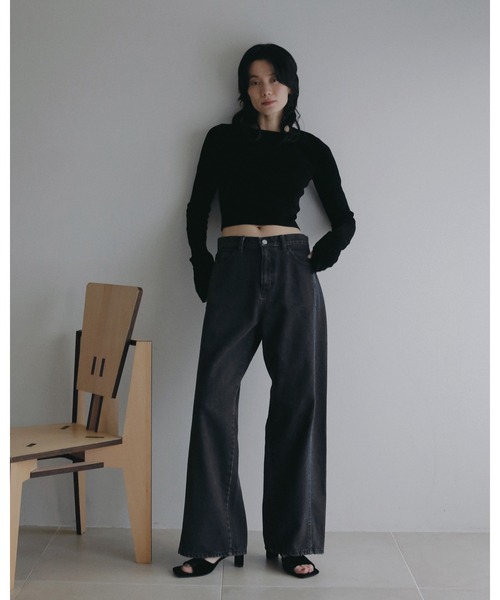 anuke(アンヌーク)の「Panel Black Denim(デニムパンツ・レディース・ブラック・38inch/36inch)」の3枚目の写真