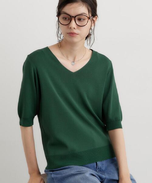 THE SHOP TK (ザ ショップ ティーケー )の「【毛玉になりにくい/UV/秋カラー】すっきりVネック 6分袖ニット(ニット/セーター・レディース・パープル系/ブラック/ライトグレー/グリーン・12/13)」の22枚目の写真