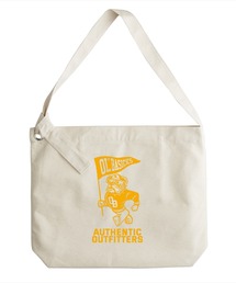 Ol' Basics(オール・ベーシックス) ショルダーバッグ キャンバス ブルドッグ&フラッグイラスト カレッジロゴ プリント 鞄 BAG アメカジ メンズ レディース ユニセックス