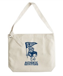 Ol' Basics(オール・ベーシックス) ショルダーバッグ キャンバス ブルドッグ&フラッグイラスト カレッジロゴ プリント 鞄 BAG アメカジ メンズ レディース ユニセックス