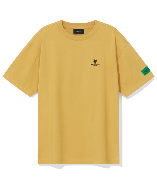 BEENTRILL(ビントリル)の「グリーンテーピングハッシュタグオーバーサイズ半袖Tシャツ(マスタード)(Tシャツ/カットソー・レディース・その他・SMALL/MEDIUM/X-LARGE)」の3枚目の写真