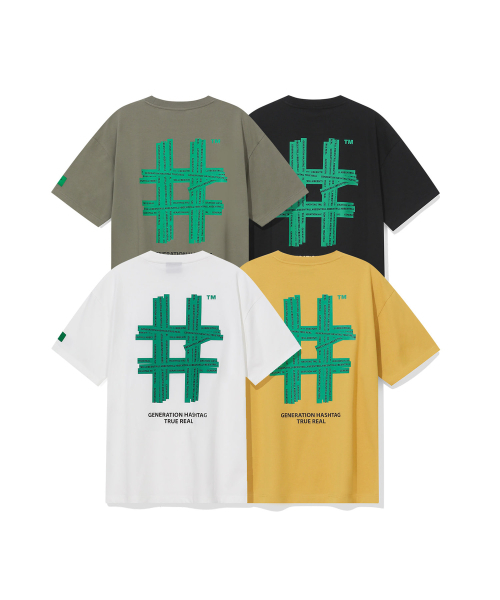 BEENTRILL(ビントリル)の「グリーンテーピングハッシュタグオーバーサイズ半袖Tシャツ(マスタード)(Tシャツ/カットソー・レディース・その他・SMALL/MEDIUM/X-LARGE)」の5枚目の写真