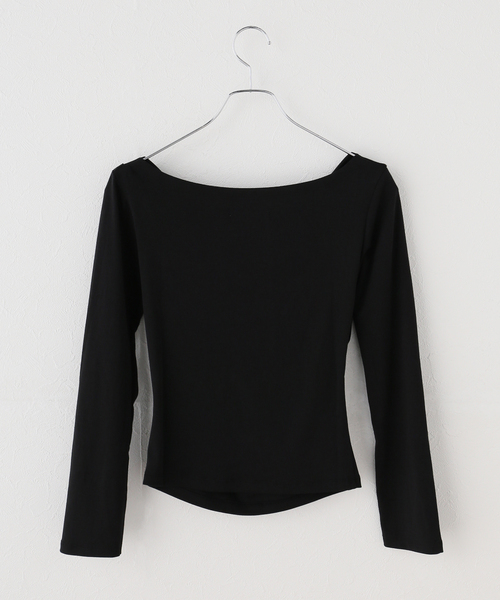 JOURNAL STANDARD(ジャーナルスタンダード)の「【COMME SI STUDIO/コムシスタジオ】 2WAY Basic Top(Tシャツ/カットソー・レディース・ブラック/アイボリー・FREE)」の3枚目の写真