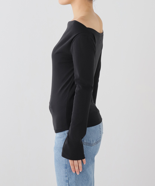 JOURNAL STANDARD(ジャーナルスタンダード)の「【COMME SI STUDIO/コムシスタジオ】 2WAY Basic Top(Tシャツ/カットソー・レディース・ブラック/アイボリー・FREE)」の9枚目の写真