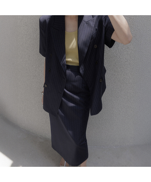 MEMUA（メムア）の「ピンSTサマー クール ロングスカート（スカート・レディース・ネイビー/チャコール・SMALL/MEDIUM/LARGE）」の2枚目の写真