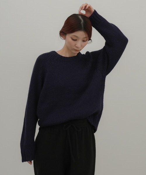 select MOCA(セレクトモカ)の「【ZOZO限定予約受付中】ハンドニットライクトップス(ニット/セーター・レディース・チャコールグレー/ネイビー/アイボリー・FREE)」の1枚目の写真