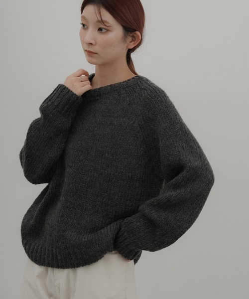 select MOCA(セレクトモカ)の「【ZOZO限定予約受付中】ハンドニットライクトップス(ニット/セーター・レディース・チャコールグレー/ネイビー/アイボリー・FREE)」の2枚目の写真