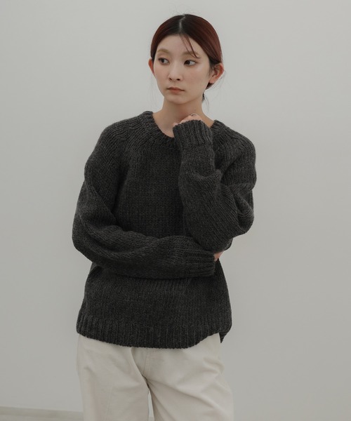 select MOCA(セレクトモカ)の「【ZOZO限定予約受付中】ハンドニットライクトップス(ニット/セーター・レディース・チャコールグレー/ネイビー/アイボリー・FREE)」の7枚目の写真