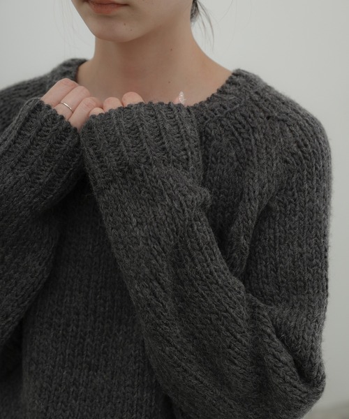 select MOCA(セレクトモカ)の「【ZOZO限定予約受付中】ハンドニットライクトップス(ニット/セーター・レディース・チャコールグレー/ネイビー/アイボリー・FREE)」の10枚目の写真