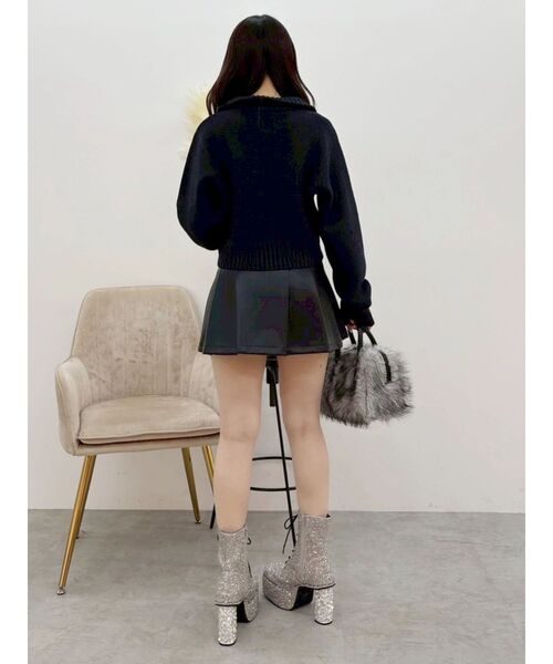 EVRIS(エヴリス)の「【厚底】グリッターレースアップブーツ(ブーツ・レディース・シルバー/ブラック・MEDIUM/LARGE/SMALL)」の15枚目の写真