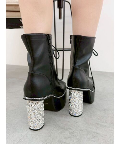 EVRIS(エヴリス)の「【厚底】グリッターレースアップブーツ(ブーツ・レディース・シルバー/ブラック・MEDIUM/LARGE/SMALL)」の18枚目の写真