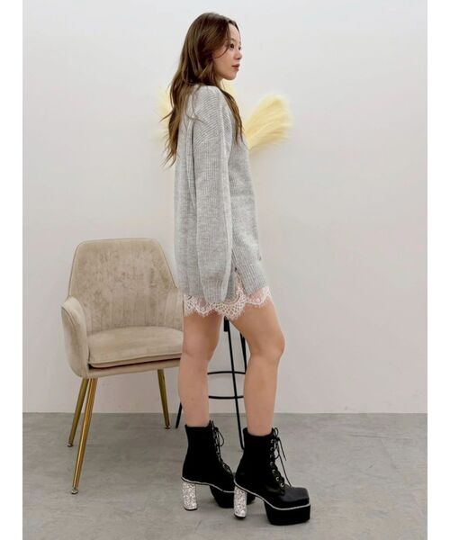 EVRIS(エヴリス)の「【厚底】グリッターレースアップブーツ(ブーツ・レディース・シルバー/ブラック・MEDIUM/LARGE/SMALL)」の21枚目の写真