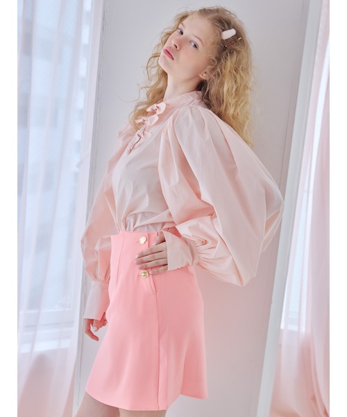 etre loin(エトルワン)の「Many ribbon volume sleeve blouse / メニーリボンボリュームスリーブブラウス(シャツ/ブラウス・レディース・ブルー/ホワイト/ピンク・M)」の13枚目の写真