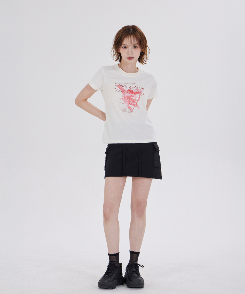 DYSFUNCT（ディスファンクト）の「BOW ANGEL SLIM FIT T-SHIRT(IVORY)（Tシャツ/カットソー・レディース・その他・SMALL/MEDIUM）」の2枚目の写真