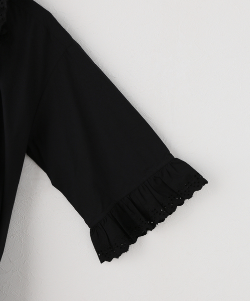 crinkle crinkle crinkle(クリンクルクリンクルクリンクル)の「【crinkle crinkle crinkle】 frill gawn blouse(シャツ/ブラウス・レディース・ブラック・FREE)」の3枚目の写真