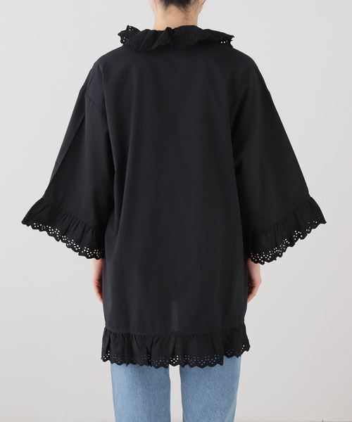 crinkle crinkle crinkle(クリンクルクリンクルクリンクル)の「【crinkle crinkle crinkle】 frill gawn blouse(シャツ/ブラウス・レディース・ブラック・FREE)」の12枚目の写真