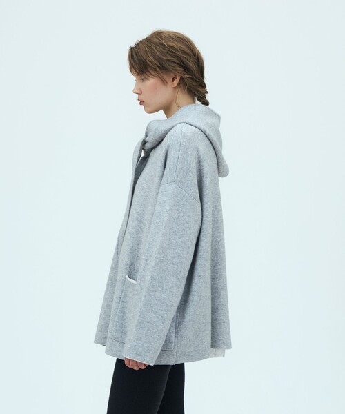 GALERIE VIE（ギャルリー ヴィー）の「【WEB先行予約】ダブルフェイスニット リバーシブルショートコート（その他アウター・レディース・ブラウン系その他/グレー系その他・FREE）」の5枚目の写真