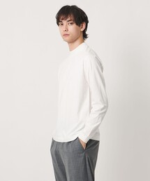 ALBINI オーガニックコトン モックネック ロングスリーブ Tシャツ 抗菌防臭