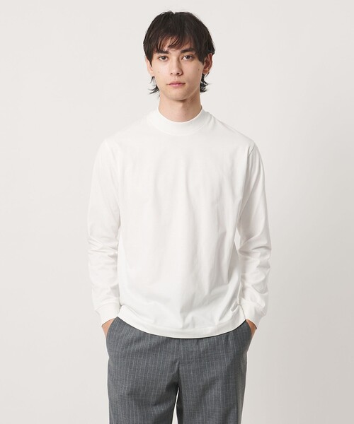 UNITED ARROWS(ユナイテッドアローズ)の「ALBINI オーガニックコットン モックネック ロングスリーブ Tシャツ 抗菌防臭(Tシャツ/カットソー・メンズ・オフホワイト/ダークグレー/ワイン・M/S/XL/L)」の7枚目の写真