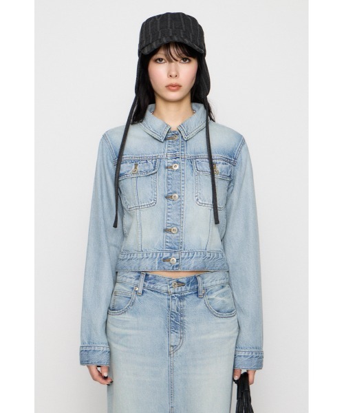 LAGUA GEM(ラグアジェム)の「STANDARD COMPACT DENIM ジャケット(デニムジャケット・レディース・ブラック/ライトブルー・SMALL/MEDIUM)」の1枚目の写真