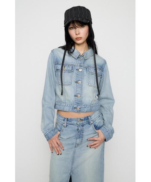 LAGUA GEM(ラグアジェム)の「STANDARD COMPACT DENIM ジャケット(デニムジャケット・レディース・ブラック/ライトブルー・SMALL/MEDIUM)」の3枚目の写真