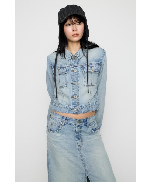 LAGUA GEM(ラグアジェム)の「STANDARD COMPACT DENIM ジャケット(デニムジャケット・レディース・ブラック/ライトブルー・SMALL/MEDIUM)」の4枚目の写真