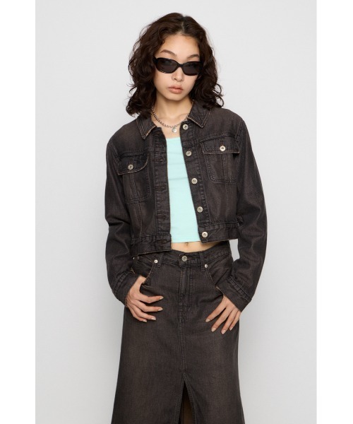 LAGUA GEM(ラグアジェム)の「STANDARD COMPACT DENIM ジャケット(デニムジャケット・レディース・ブラック/ライトブルー・SMALL/MEDIUM)」の6枚目の写真