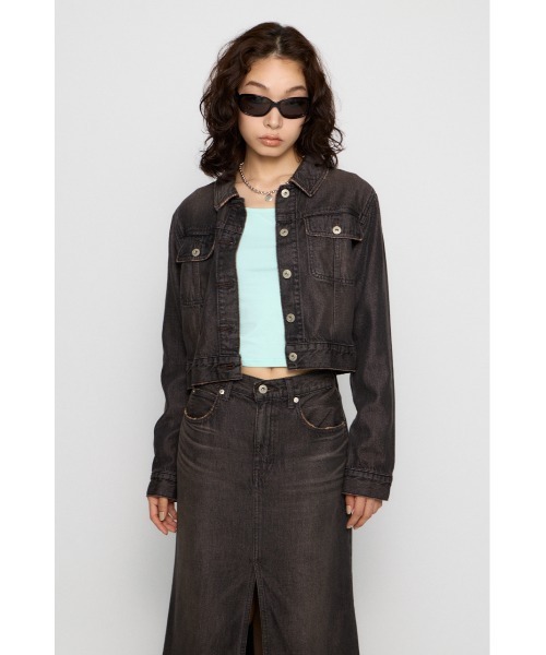 LAGUA GEM(ラグアジェム)の「STANDARD COMPACT DENIM ジャケット(デニムジャケット・レディース・ブラック/ライトブルー・SMALL/MEDIUM)」の7枚目の写真