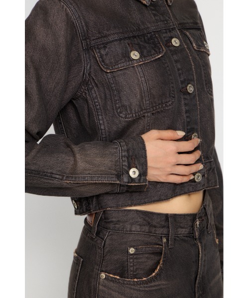 LAGUA GEM(ラグアジェム)の「STANDARD COMPACT DENIM ジャケット(デニムジャケット・レディース・ブラック/ライトブルー・SMALL/MEDIUM)」の13枚目の写真