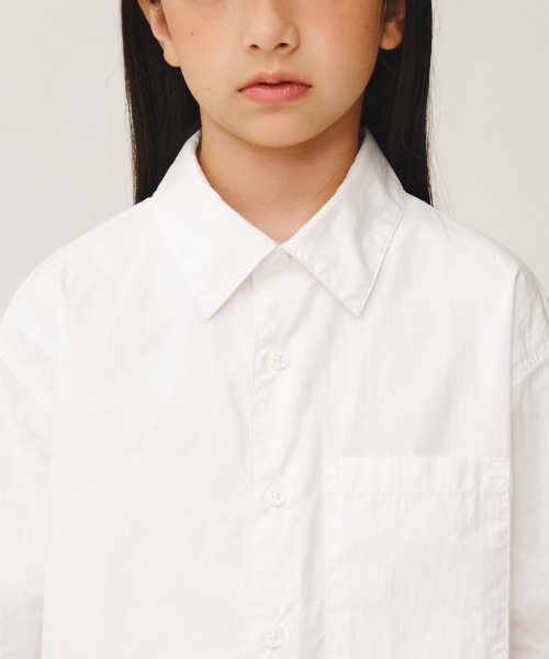 MUSINSA STANDARD KIDS（ムシンサスタンダードキッズ）の「[シティレジャー] CNオーバーサイズシャツ[ホワイト]（シャツ/ブラウス・レディース・その他・120/130/140/150/160）」の3枚目の写真