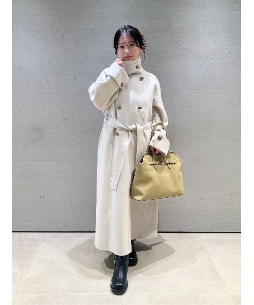 LILY BROWN(リリーブラウン)の「スタンドカラーロングリバーコート(トレンチコート・レディース・ダークネイビー/アイボリー/ピンク・0/1)」の16枚目の写真