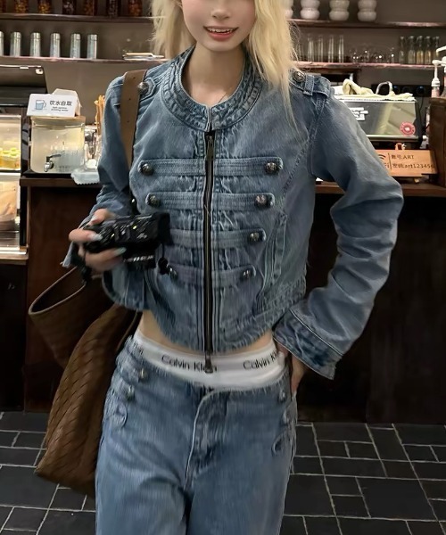 FAVORITO(ファヴォリート)の「デニムジャケット(デニムジャケット・レディース・ブルー・S/M/L)」の2枚目の写真
