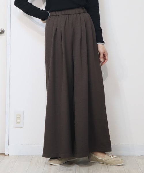 DISKEEN SURE(ディスキーンシュアー)の「スカート級の贅沢フレア!スカーチョ見えワイドパンツ(その他パンツ・レディース・ホワイト/ブラック/ネイビー/ブラウン・FREE)」の3枚目の写真
