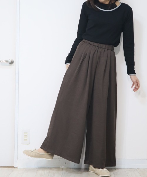 DISKEEN SURE(ディスキーンシュアー)の「スカート級の贅沢フレア!スカーチョ見えワイドパンツ(その他パンツ・レディース・ホワイト/ブラック/ネイビー/ブラウン・FREE)」の8枚目の写真