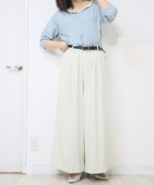 DISKEEN SURE(ディスキーンシュアー)の「スカート級の贅沢フレア!スカーチョ見えワイドパンツ(その他パンツ・レディース・ホワイト/ブラック/ネイビー/ブラウン・FREE)」の22枚目の写真