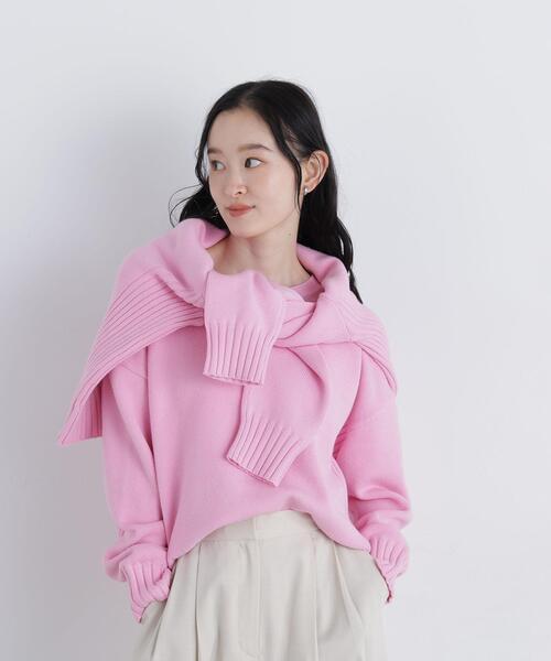 N.(N. Natural Beauty Basic)(エヌエヌナチュラルビューティーベーシック)の「クルーネックニット(ニット/セーター・レディース・ネイビー/レッド/ピンク・FREE)」の5枚目の写真