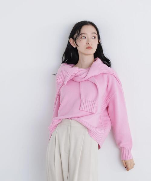 N.(N. Natural Beauty Basic)(エヌエヌナチュラルビューティーベーシック)の「クルーネックニット(ニット/セーター・レディース・ネイビー/レッド/ピンク・FREE)」の9枚目の写真