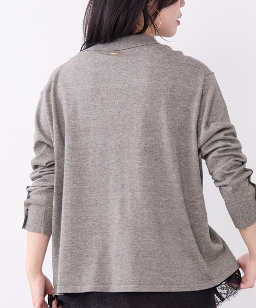 MICA&DEAL(マイカ&ディール)の「コットンヤクニットシャツカーディガン(ニット/セーター・レディース・ベージュ/ダークネイビー/グレー・FREE)」の6枚目の写真