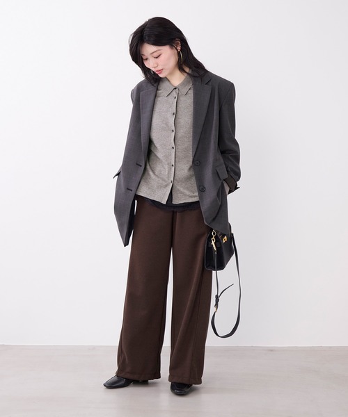 MICA&DEAL(マイカ&ディール)の「コットンヤクニットシャツカーディガン(ニット/セーター・レディース・ベージュ/ダークネイビー/グレー・FREE)」の12枚目の写真