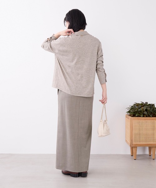MICA&DEAL(マイカ&ディール)の「コットンヤクニットシャツカーディガン(ニット/セーター・レディース・ベージュ/ダークネイビー/グレー・FREE)」の19枚目の写真